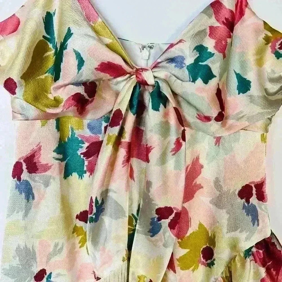 NEW! Likely Calista Tie-Front Satin Midi-Dress - Picture 10 of 13